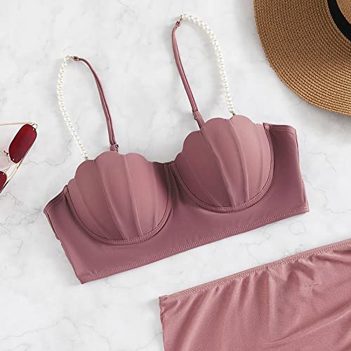 Bikini triangle 3 pièces noir avec perles et dos nu taille M - 7
