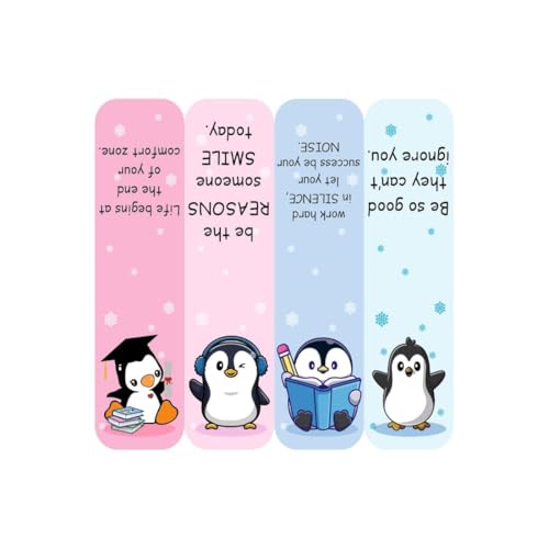 Image of Zesta Magnetic Bookmark Set of 7 | Aesthetic Book Mark for Reading | Cute Anime Bookmarks for Kids, Students | Book Accessories for Novels, Gifts for Readers(Penguin Magnetic Bookmark, 9X2.5 Cms)