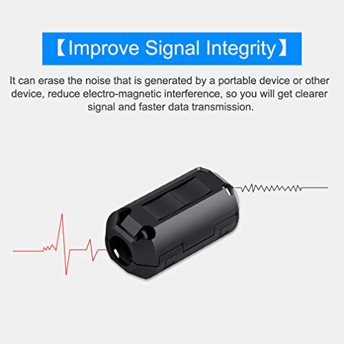 Emi Rfi Noise Filter Cable Ring, Roctee 12 Pcs Ferrite Choke Snap On Noise Suppressor Cable Clip Electronic Ferrites Core For 7Mm Diameter Wire (Black) #TOP6