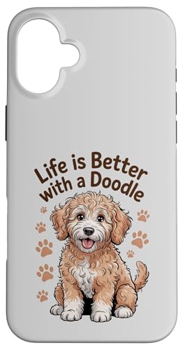 Life is Better with a Doodle�AGoldendoodle �X�}�z�P�[�X iPhone 16 Plus �p