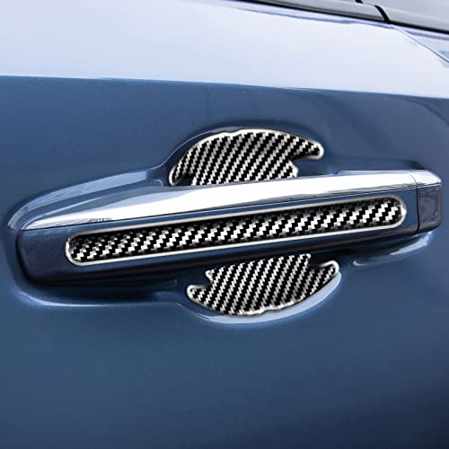 Spurtar 8Pcs Car Door Handle Scratch Protector 3D Carbon Fiber Texture Paint Scratch Protector Sticker Car Door Handle Cover Non-Marking Door Cup Protection Universal For Automotive Suv Trunk (Black) #TOP1