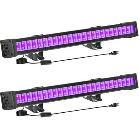 FAISHILAN 2-Pack LED Black Light: Blacklight bar with IP65 Waterproof, Glow-in-The-Dark Party Supplies for Stage Lighting, Body Paint, and Fluorescent Posters Cover
