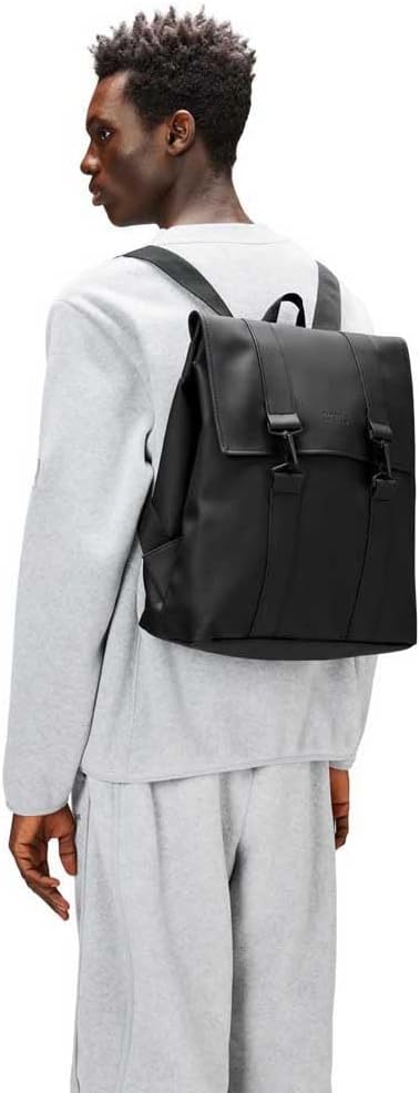 RAINS Messenger Bag, Backpack, Waterproof Classic Contemporary for travel and everyday use - Black - Image 4