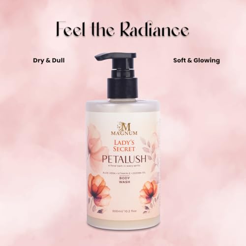 Image of Lady's Secret Petalush Body Wash 300ml - Hydrating Aloe Vera & Jojoba Oil, Vitamin E, Fruity Floral Scent with Passion Fruit, Jasmine & Musk, Luxurious Daily Cleanser, All Skin Type