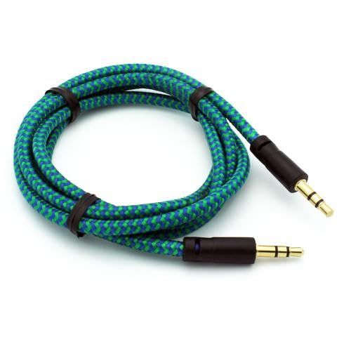Cable Auxiliar 3.5mm Trenzado Verde 1m miniatura 2