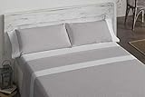 No precisa plancha Burrito Blanco  Juego de sábanas 491 Gris  para Cama de 150 cm (+ Medidas Disponibles)  Juego de sábanas 150