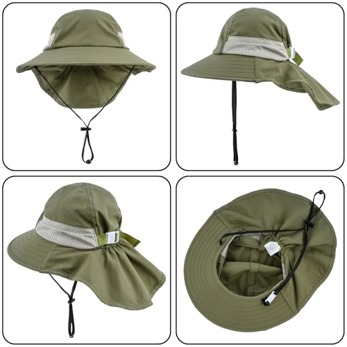 Image of Toddler Baby Sun Hat Kids Summer Beach Essentials Adjustable Beach Hats with Bucket Wide Brim for Boys Girls Age 0-14 Years