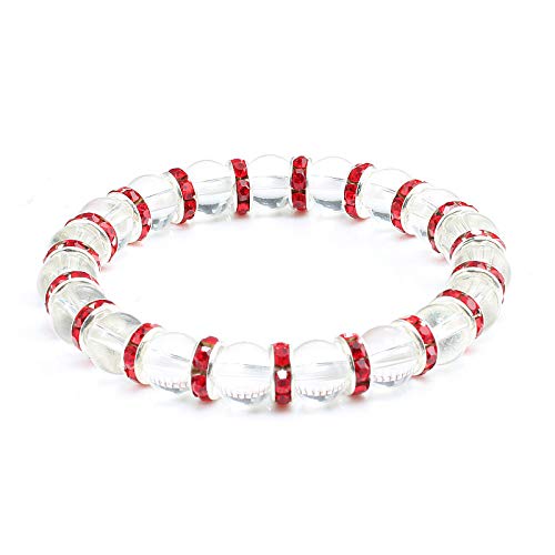 Bracelet pierre naturelle femmes coloré strass perles transparentes couple
