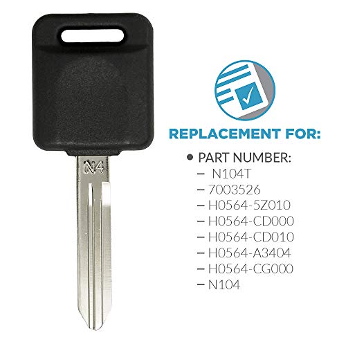 Keyless2Go Replacement For New Uncut Transponder Ignition 46 Chip Car Key For Select Maxima Rogue Sentra Altima Vehicles That Use Ni04T Key (2 Pack) #TOP2