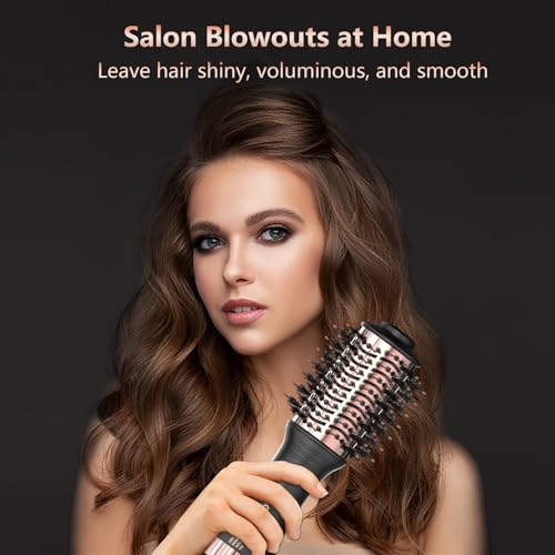 Image of Automatic Dual Voltage Hair Dryer Brush with European Plug,Travel Hair Blow Dryer Brush with Travel Bag,Mini Hair Brush Blow Dryer for Women,Small Hot Air Brush for Kids
