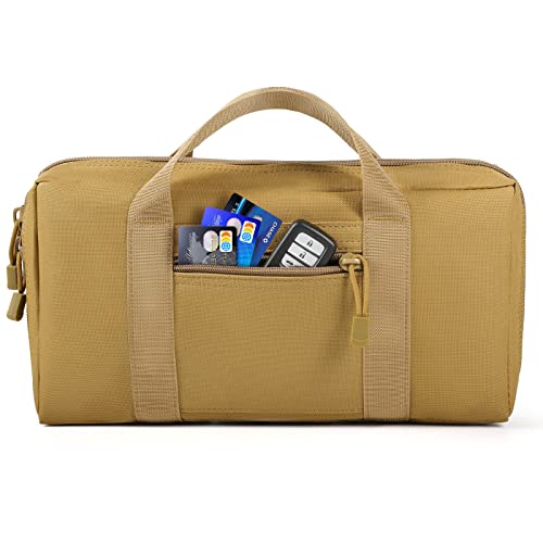 Sowhup Tactical Pistol Case, Padded Handgun Firearm Case Double Shooting Gun Range Duffle Bag With Multiple Magazine Slots For Hunting Shooting Outdoor Activities (Tan( 9 X Mag Slots)) #TOP3