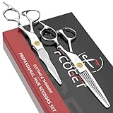 Professional Barber Hair Scissors Thinning Shears Kit - 6.8' HIGH-END Extremely Sharp Haircut Scissors Hairdressing Texturizing Hair Cutting Shears Set 440C Stainless Steel for Salon Home Stylists