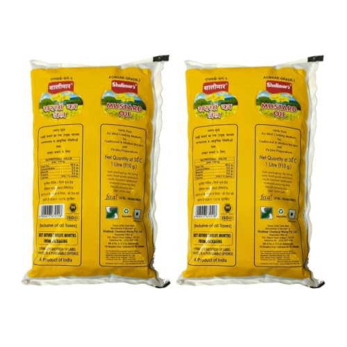 Image of SHALIMARS Mustard Oil 1 Ltr Pouch Pack Of 2 (packaging may vary)