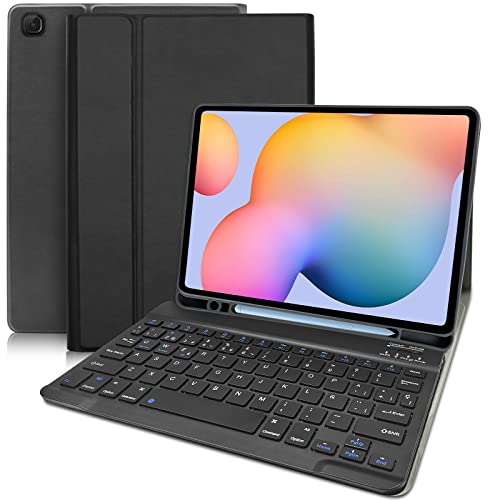 YUEJIDZ Funda Samsung Galaxy Tab S6 Lite con Teclado,Funda con Teclado Español Ñ para Galaxy S6 Lite 2024/2022/2020, Teclado Bluetooth Desmontable para Samsung S6 Lite 10.4'' (Sm-P620/P625/P613/P619)
