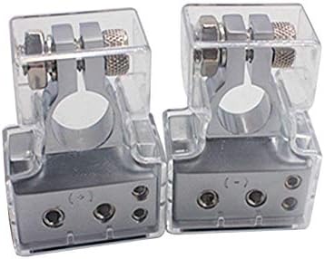 Davitu Electrical Equipments Supplies - 1Pair Car Battery Terminal Connectors Kit Positive Negative Post Clamp for Auto