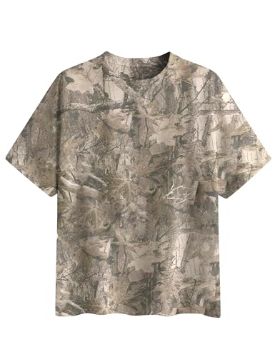 Oversized Camo T Shirts for Women Men Maple Leaf Short Sleeve Camo Tee Shirt Summer Casual Graphic Tops Streetwear