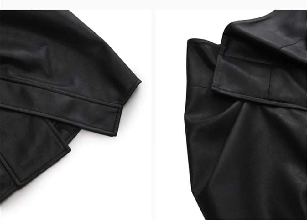 Women's Soft Faux Leather Asymmetrical Mini Skirt High Waist Short Pull On Skirt2