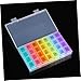 SHERCHPRY 28 Compartments Daily Medicine Planner Color Coded Dispenser Organizer Portable Plastic Storage for Weekly Medication Management