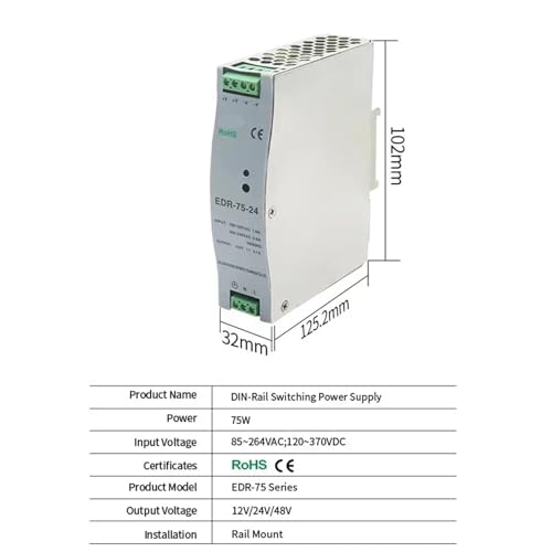 Alimentation à découpage EDR-75-24 robuste en transformateur 75W - 4