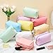Kigeli 15 Pcs Aesthetic Makeup Bags PU Leather Cosmetic Pouches Waterproof Plain Toiletry Bags Makeup Pouches Bulk for Women Party Gift Travel Storage Organizer(Vivid Color)