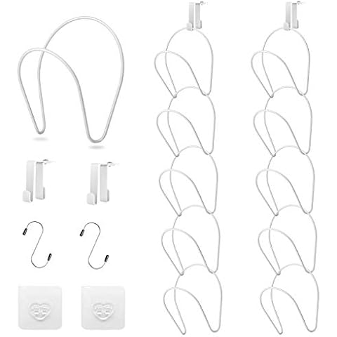 Hat Rack Caps Rack Holder,10 Rings Hat Organizer Cap Holder Organizer (Door Hooks and Sticky Hooks Include),Door/Wall/Clothes Rod Hanger Storage Hat Organizer for Baseball, Caps, Towel (Round, White) Cover