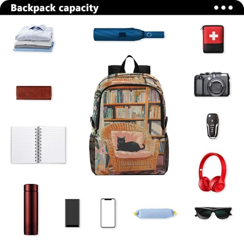 AIXIWAWA Packable Hiking Backpack Cat Room Print, Lightweight Foldable Waterproof Daypack for Camping Travel2