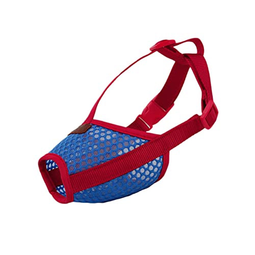 Mipcase Breathable Mesh Dog Muzzle Cover -Calling Biting Chewing Adjustable Fit Washable Large