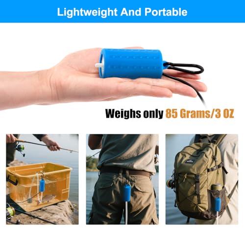 Image of DaToo USB Mini Aquarium Air Pump Ultra Quiet Fish Tank Air Pump with Black Hanging Clasp Portable Aquarium Oxygen Aerator Pump Includes Fish Tank Airline Tubing and Air Stone(1W /2W /3W)