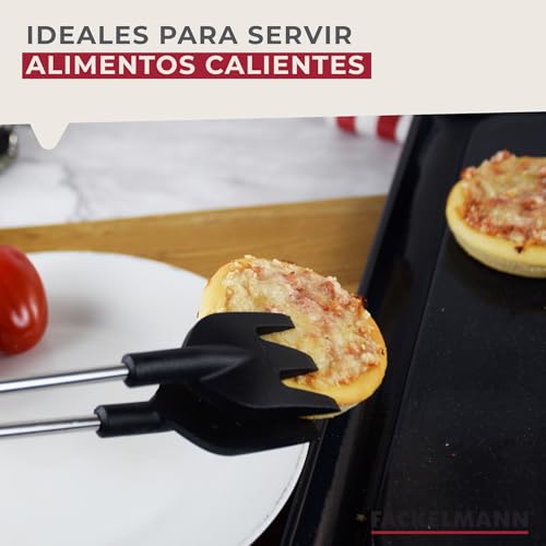 Miniatura 5 de Fackelmann Tenacillas De Cocina Con Palas De Nylon, Pinzas Largas De Precisión Para Carne, Pescado, Jamón, Barbacoa, Ensalada Y Para Croquetas, Acero Inoxidable, 25 X 8 X 4 Cm, 1 Ud