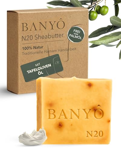 BANYÔ N20 Sheabutter Körperseife I Handgemachte Naturseife mit 100% natürlichen Inhaltsstoffen I Feuchtigkeitsspendend Antioxidantienreich & Regenerierend I Ideal für trockene Haut