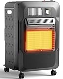 18,000 BTU Propane Heater Indoor Outdoor Use, 3 Adjustable Heat Settings, Portable Space Heater with Tip-Over & ODS Safety for Garage Camping Patio Power Outage Emergency Heating