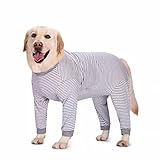 Yeapeeto Dog Onesie Surgery Recovery Suit for Large Medium Bodysuit Dogs Pajamas PJS Full Body for Shedding, Prevent Licking, Wound Protection, Cone Alternative(4XL, Grey)