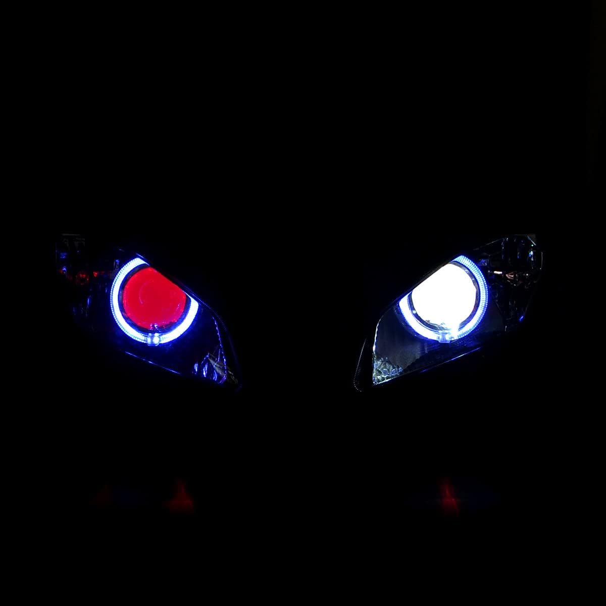 LED Red Demon Blue Angel Eyes Headlight Assembly For Yamaha YZF R6 2006-2007 HID bulb