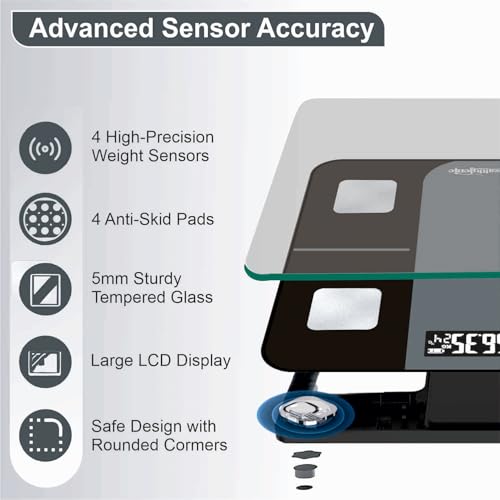 Image of Healthgenie Smart BMI Weight Machine for Body Weight with 18 Body Parameters Sync with Mobile App, Body fat Analyzer Machine with 2 Yrs Warranty Bluetooth Weighing Machine Grey Divine (HB-411)
