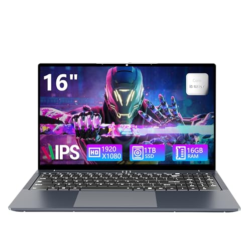 Tunhail Gaming Laptop, i5 Laptop up to 3.60GHZ, 16 inch
