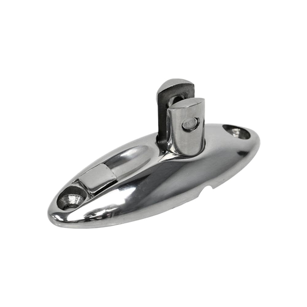 316 Stainless Steel 360° Adjustable Bimini Mount Swivel Deck Hinge with Rubber Pad Quick Release Pin Marine Accessory
