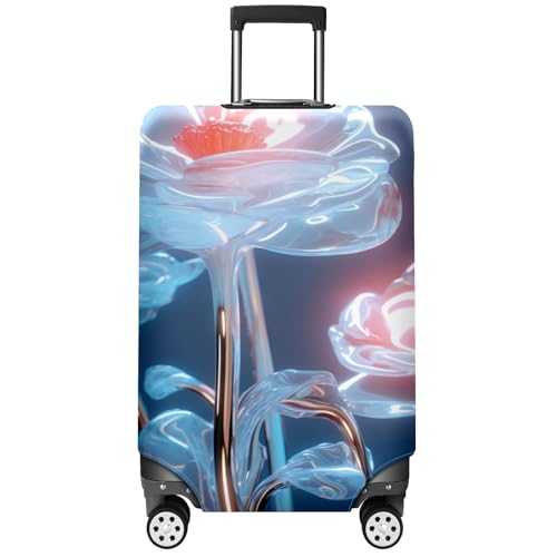 Travel Luggage Cover Suitcase Protector Scratch-Resistant Fit Not Included Suitcase Close Up On Glass Roses M-22-24in