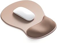 DEMONCHEST ErgoComfort Gel Wrist Rest Mouse Pad - Ergonomic Wrist Support, Non-Slip Base, Smooth Lycra for Office Gaming (Mocha Sand)