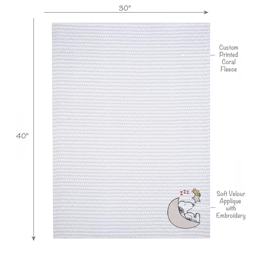 Image of Snoopy Love Soft White /Taupe Fleece Baby Blanket w / Applique