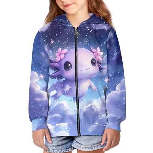 Girls Zip Up Hoodies with Pockets Kids Cute Long Sleeve Sweatshirts for School/Home/Sports 6-16Y2