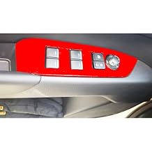 ERIDANUS Auto Accessories Fit for Toyota RAV4 2023 2022 2021 2020 2019 Window Lift Switch Button Panel Trim Red Aluminum Alloy 15 PCS