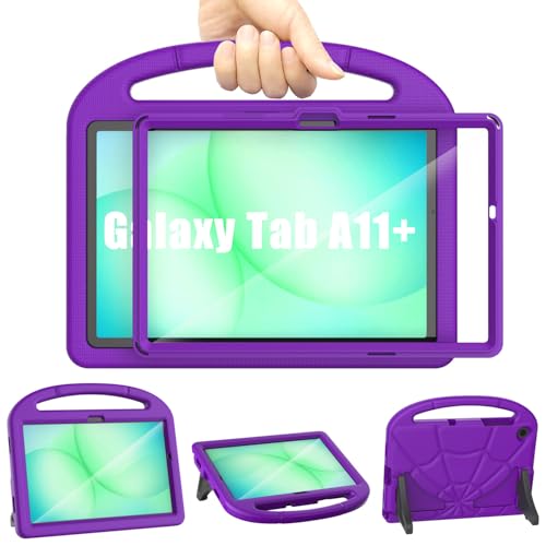 Coque enfant Samsung Galaxy Tab A9+ Plus anti-casse violette pour protéger l'écran 11 pouces
