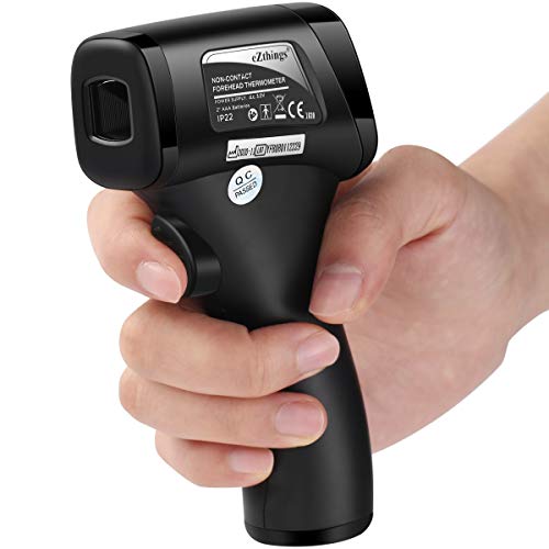 Image of REED Non-Contact Medical Screening Forehead Thermometer for Physician Offices and Hospitals (Black Heavy Duty Thermometer)
