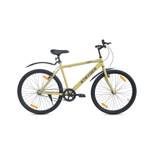 Image of Stryder 26T Street Fire SS (Single Speed) Mountain Cycle - V Brakes| Rigid Suspension| Durable Frame| Adjustable Seat for Ages 12+ (Unisex) (Desert::Strom)