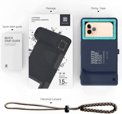 Nisso Waterproof Underwater Snorkeling Phone Case For Iphone 14/13/12/11 Pro Max Mini Xr/X/Xs/Samsung Galaxy Note10/9/8/S10/9/8 Ultra Plus Professional [15M/50Ft] Photo Video Diving Cover(Sg Blue) #TOP7