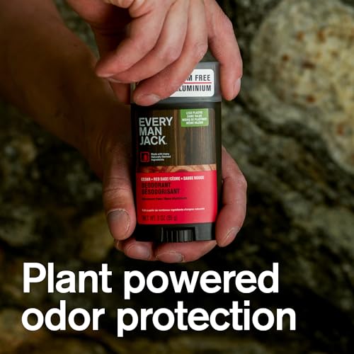 Image of Every Man Jack Cedar + Red Sage Men's Deodorant - Stay Fresh with Aluminum Free Deodorant For all Skin Types - Odor Crushing, Long Lasting, with Naturally Derived Ingredients - 3oz (3-Pack)