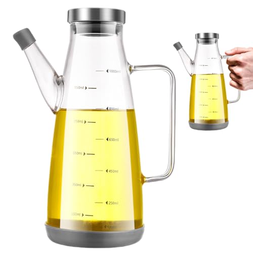 Botella de aceite de cristal de 1000 ml con base de corcho ideal para vestir tu mesa de comedor 3