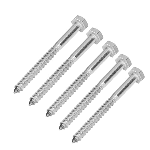 25 Pcs Hex Head Lag Bolts, 304 Stainless Steel Partial Thread Self Tapping Screws for Wooden Houses or Roof Components (M6*70MM)