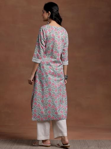Image of Libas Printed Cotton Straight Kurta for Women