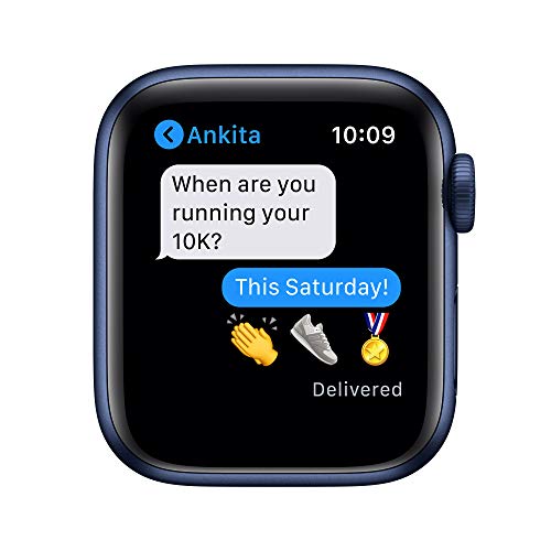 Image of New Apple Watch Series 6 (GPS + Cellular, 40mm) - Blue Aluminium Case with Deep Navy Sport Band